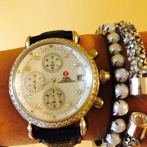 Michele CSX Diamond chronograph watch